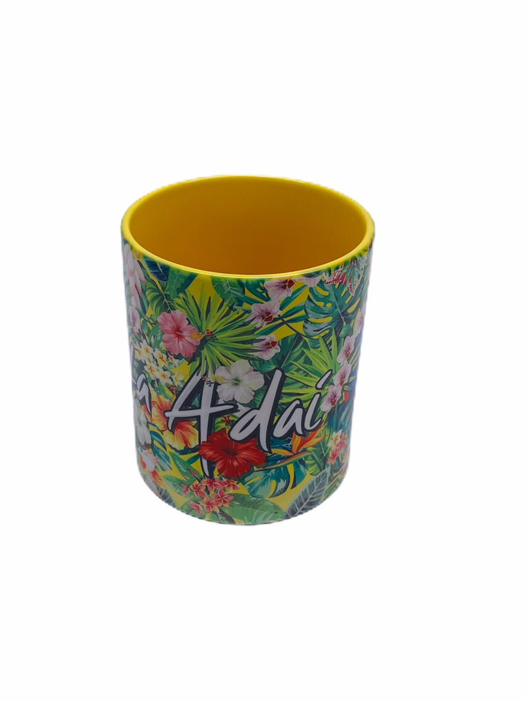 Yellow Tropical Guam Mugs