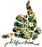 Floral HA Hang Loose Sticker